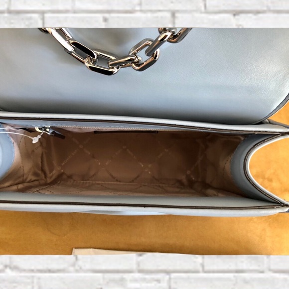 🎉HP🎉MICHAEL KORS • Serena Leather Studded Shoulder Bag & Coinpurse • Pale Blue - Picture 4 of 10